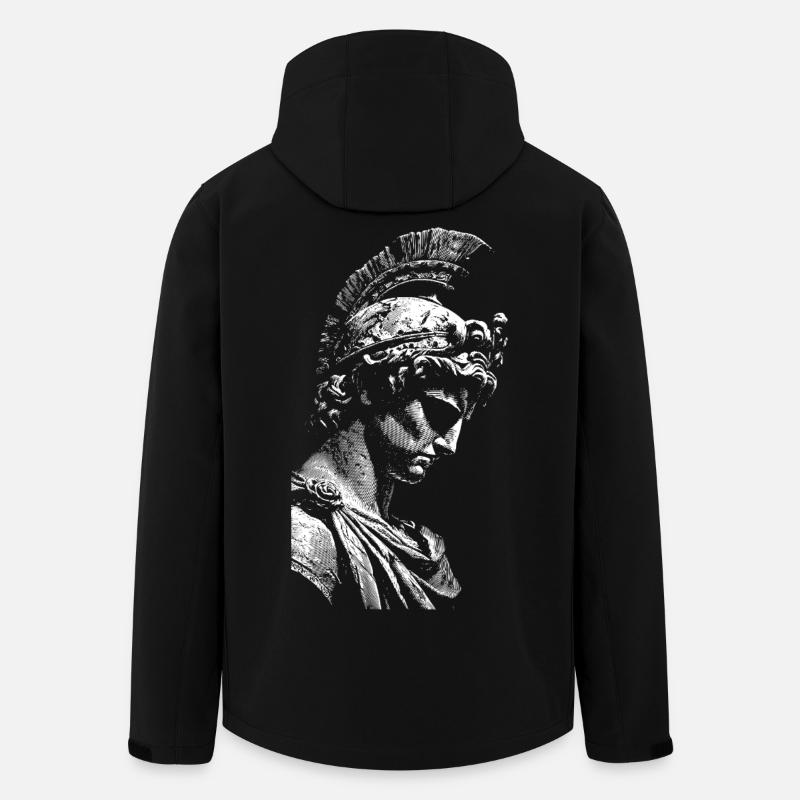 Antike Heldenstatue Kontrastdruck - Recycelte Männer Softshell-Jacke von Stanley/Stella - Schwarz