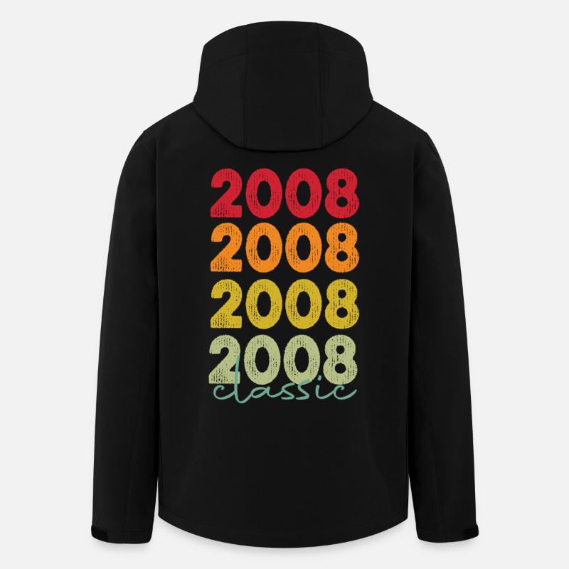 18e anniversaire 18 ans 2008 Rétro - Veste softshell homme en polyester recyclé Stanley/Stella - noir