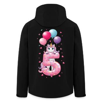 5 ans de fille adorable licorne 5e anniversaire - Veste softshell homme en polyester recyclé Stanley/Stella - noir - Dos - AI Model Male 185 light (185cm)