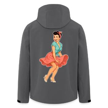 Vintage Rockabella Pin-up Girl – Retro 50s Art - Recycelte Männer Softshell-Jacke von Stanley/Stella - Schwarz - Hinten - AI Model Male 185 light (185cm)