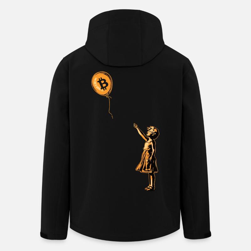 Bitcoin Balloon Girl - Recycelte Männer Softshell-Jacke von Stanley/Stella - Schwarz