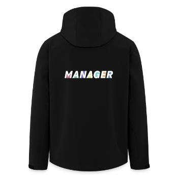 The manager - Men’s Recycled Softshell Jacket by Stanley/Stella - black - Back - AI Model Male 185 light (185cm)