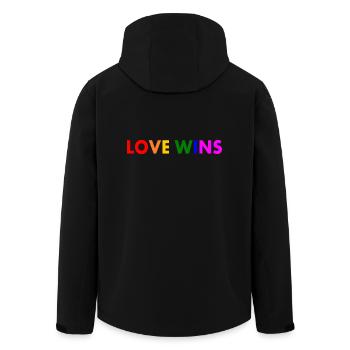 Love wins - Veste softshell homme en polyester recyclé Stanley/Stella - noir - Dos - AI Model Male 185 light (185cm)