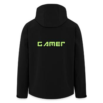 Gamers - Men’s Recycled Softshell Jacket by Stanley/Stella - black - Back - AI Model Male 185 light (185cm)