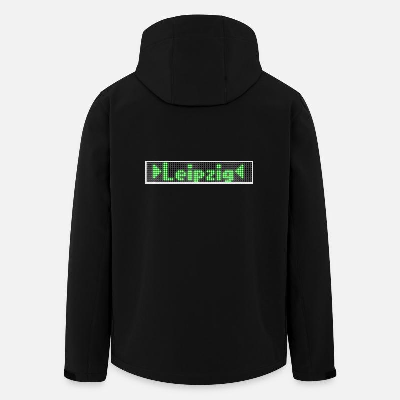 Leipzig LED Display Gruen - Recycelte Männer Softshell-Jacke von Stanley/Stella - Schwarz