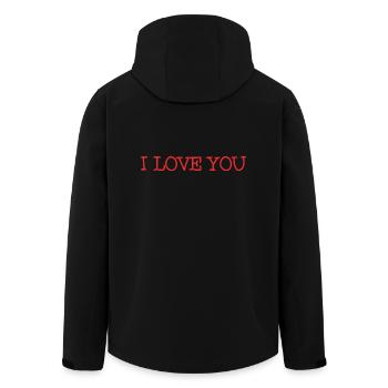 VALENTINSTAG. Junggesellinnenabschied. ICH LIEBE DICH. ICH LIEBE DICH. LIEBE - Recycelte Männer Softshell-Jacke von Stanley/Stella - Schwarz - Hinten - AI Model Male 185 light (185cm)
