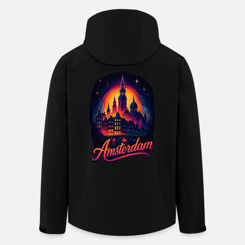 Amsterdam Hauptstadt Niederlande Holland Geschenk - Recycelte Männer Softshell-Jacke von Stanley/Stella - Schwarz