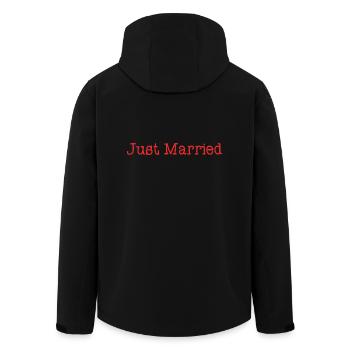 I LOVE YOU. JUST MARRIED. Bachelorette party. VALENTINE'S DAY - Men’s Recycled Softshell Jacket by Stanley/Stella - black - Back - AI Model Male 185 light (185cm)