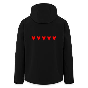 HERZ. ROTES HERZ. LIEBE. VALENTINSTAG. GEBURTSTAG - Recycelte Männer Softshell-Jacke von Stanley/Stella - Schwarz - Hinten - AI Model Male 185 light (185cm)