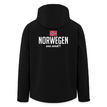 Norwegen was sonst Spruch Skandinavien Urlaub - Recycelte Männer Softshell-Jacke von Stanley/Stella - Schwarz - Hinten - AI Model Male 185 light (185cm)