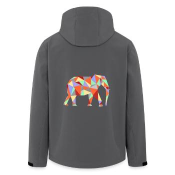 Elephant Geometric - Men’s Recycled Softshell Jacket by Stanley/Stella - black - Back - AI Model Male 185 light (185cm)