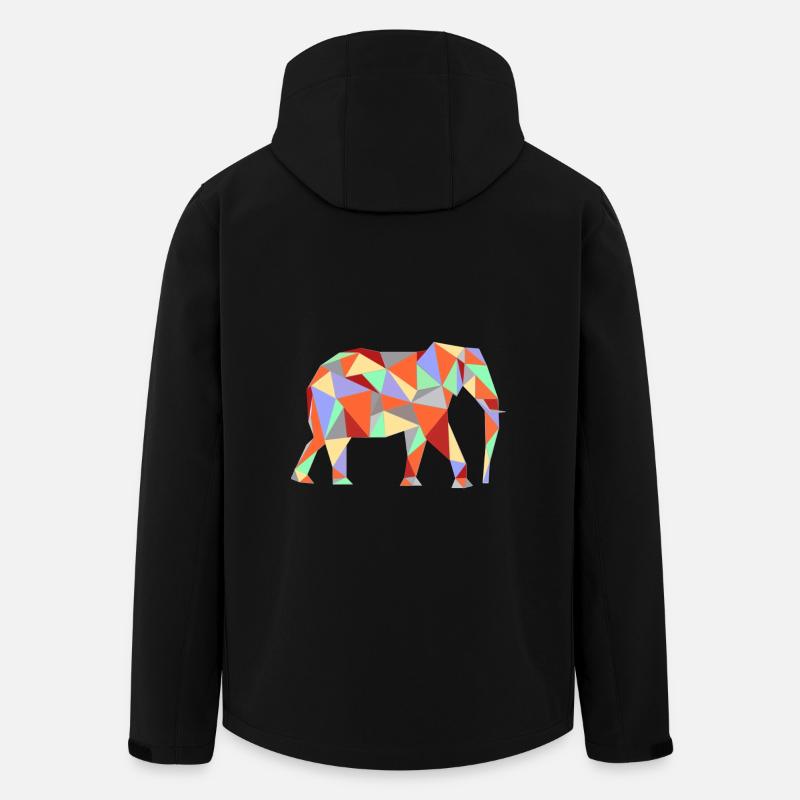 Elephant Geometric - Men’s Recycled Softshell Jacket by Stanley/Stella - black