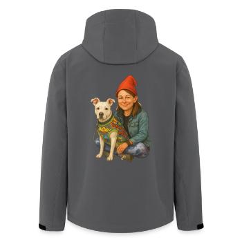 Zwerg mit Hund - Recycelte Männer Softshell-Jacke von Stanley/Stella - Schwarz - Hinten - AI Model Male 185 light (185cm)