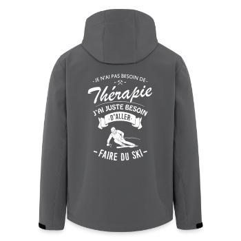 T-shirt Ski Thérapie pour Skieur et Skieuse - Veste softshell homme en polyester recyclé Stanley/Stella - noir - Dos - AI Model Male 185 light (185cm)