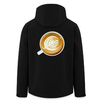 coffee coffee cappuccino espresso2 - Men’s Recycled Softshell Jacket by Stanley/Stella - black - Back - AI Model Male 185 light (185cm)