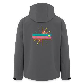 Funny VHS VCR Vintage 90s 80s Shirt Gift - Men’s Recycled Softshell Jacket by Stanley/Stella - black - Back - AI Model Male 185 light (185cm)
