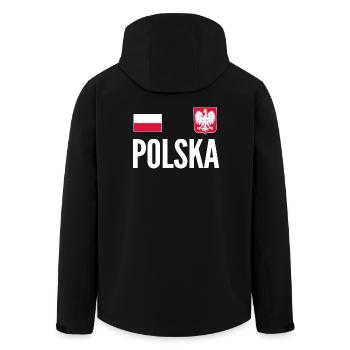 Poland Soccer Jersey - Recycelte Männer Softshell-Jacke von Stanley/Stella - Schwarz - Hinten - AI Model Male 185 light (185cm)