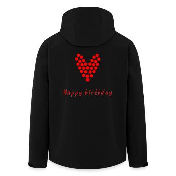 ALLES GUTE ZUM GEBURTSTAG!. ALLES GUTE ZUM GEBURTSTAG!. JAHRESTAG. - Recycelte Männer Softshell-Jacke von Stanley/Stella - Schwarz - Hinten - AI Model Male 185 light (185cm)