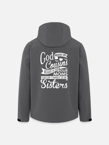God Made Us Cousins - Men’s Recycled Softshell Jacket by Stanley/Stella - black