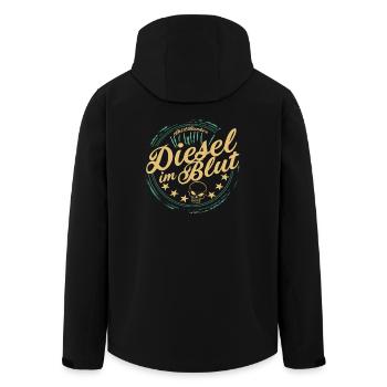 Diesel im Blut im Feinstaub Terrorist Fun Shirt - Recycelte Männer Softshell-Jacke von Stanley/Stella - Schwarz - Hinten - AI Model Male 185 light (185cm)
