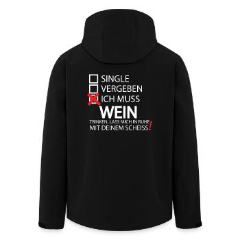 Single Vergeben Wein trinken Geschenk T Shirt - Recycelte Männer Softshell-Jacke von Stanley/Stella - Schwarz - Hinten - AI Model Male 185 light (185cm)