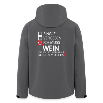 Single Vergeben Wein trinken Geschenk T Shirt - Recycelte Männer Softshell-Jacke von Stanley/Stella - Anthrazit - Hinten - AI Model Male 185 light (185cm)