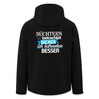 nüchtern kickern? - Recycelte Männer Softshell-Jacke von Stanley/Stella - Schwarz - Hinten - AI Model Male 185 light (185cm)