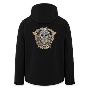 Wikinger Kopf Schädel Bart Walhalla Odin Geschenk - Recycelte Männer Softshell-Jacke von Stanley/Stella - Schwarz - Hinten - AI Model Male 185 light (185cm)
