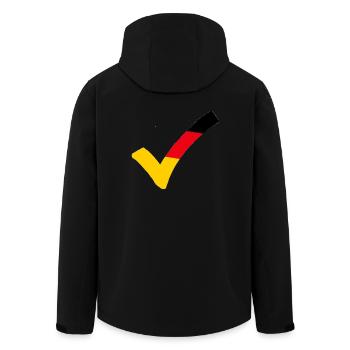 Haken Deutschland schwarz-rot-gold Check BRD - Recycelte Männer Softshell-Jacke von Stanley/Stella - Schwarz - Hinten - AI Model Male 185 light (185cm)