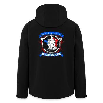 France's Emmanuel Macron gift idea - Men’s Recycled Softshell Jacket by Stanley/Stella - black - Back - AI Model Male 185 light (185cm)