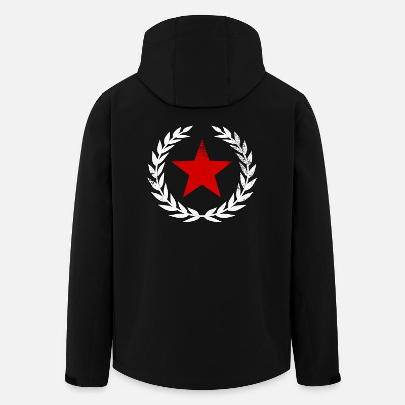 Red Star - Men’s Recycled Softshell Jacket by Stanley/Stella - black
