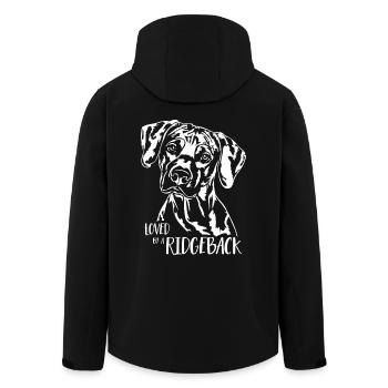 Loved by a Ridgeback Dogs Rhodesian Ridgeback - Men’s Recycled Softshell Jacket by Stanley/Stella - black - Back - AI Model Male 185 light (185cm)