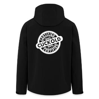 cuckold - Recycelte Männer Softshell-Jacke von Stanley/Stella - Schwarz - Hinten - AI Model Male 185 light (185cm)