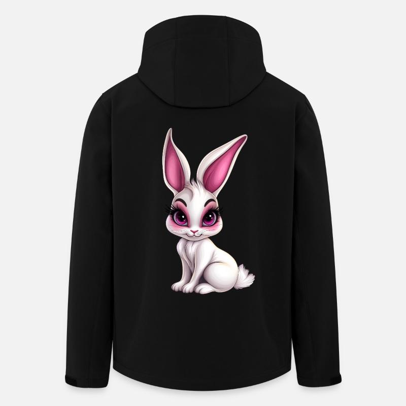 süßes weißes und rosa pink Kaninchen Hase :) - Recycelte Männer Softshell-Jacke von Stanley/Stella - Schwarz