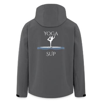 Sup Yoga Stand up paddle Asana Geschenk - Recycelte Männer Softshell-Jacke von Stanley/Stella - Anthrazit - Hinten - AI Model Male 185 light (185cm)