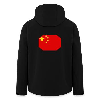 Drapeau de la Chine - Veste softshell homme en polyester recyclé Stanley/Stella - noir - Dos - AI Model Male 185 light (185cm)