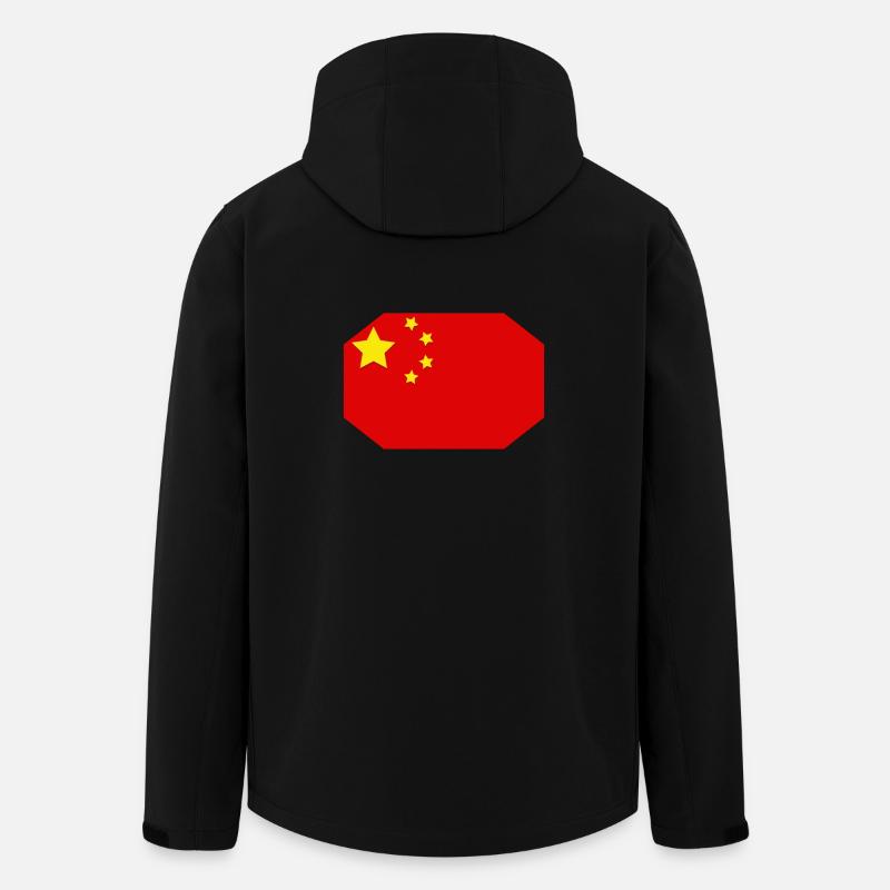Drapeau de la Chine - Veste softshell homme en polyester recyclé Stanley/Stella - noir