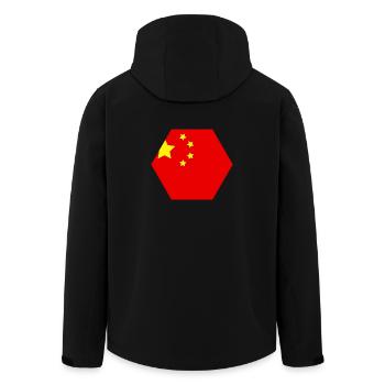 Drapeau de la Chine - Veste softshell homme en polyester recyclé Stanley/Stella - noir - Dos - AI Model Male 185 light (185cm)