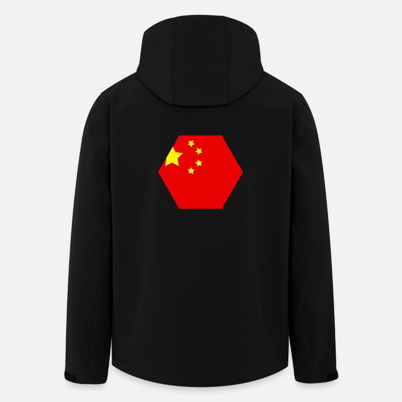 China flag - Men’s Recycled Softshell Jacket by Stanley/Stella - black