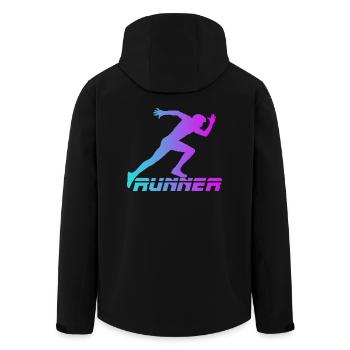 Runner - Men’s Recycled Softshell Jacket by Stanley/Stella - black - Back - AI Model Male 185 light (185cm)