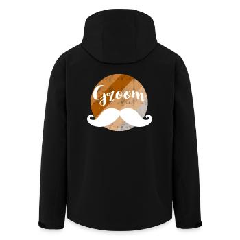 Groom mustache - Men’s Recycled Softshell Jacket by Stanley/Stella - black - Back - AI Model Male 185 light (185cm)