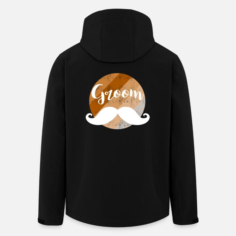 Moustache de marié - Veste softshell homme en polyester recyclé Stanley/Stella - noir