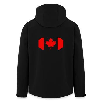 flag canada - Men’s Recycled Softshell Jacket by Stanley/Stella - black - Back - AI Model Male 185 light (185cm)