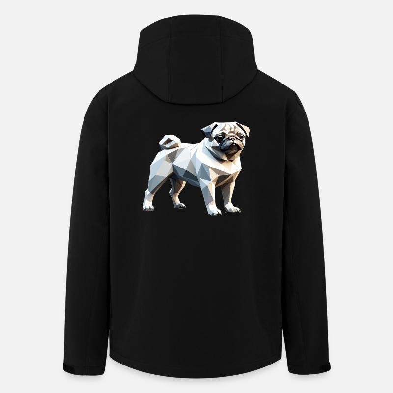 Mops - Haustier Design - Recycelte Männer Softshell-Jacke von Stanley/Stella - Schwarz
