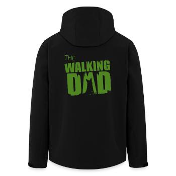 Idée cadeau de berger allemand à pied Père Gassi - Veste softshell homme en polyester recyclé Stanley/Stella - noir - Dos - AI Model Male 185 light (185cm)