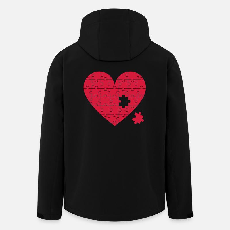 cœur - Veste softshell homme en polyester recyclé Stanley/Stella - noir