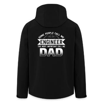 Engineer Dad Daddy Papa Christmas Gift - Men’s Recycled Softshell Jacket by Stanley/Stella - black - Back - AI Model Male 185 light (185cm)