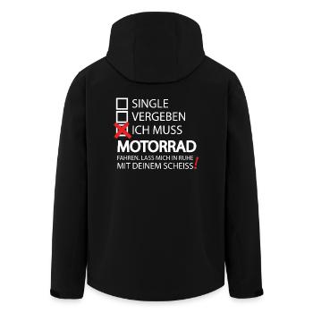 Single Vergeben Motorrad Fahren Geschenk T Shirt - Recycelte Männer Softshell-Jacke von Stanley/Stella - Schwarz - Hinten - AI Model Male 185 light (185cm)