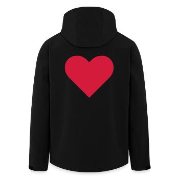 coeur Saint Valentin amour cadeau partenaire relation - Veste softshell homme en polyester recyclé Stanley/Stella - noir - Dos - AI Model Male 185 light (185cm)