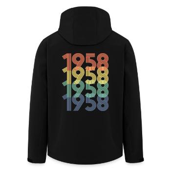Cool Retro 1958, 64 ans, cadeau de 64e anniversaire - Veste softshell homme en polyester recyclé Stanley/Stella - noir - Dos - AI Model Male 185 light (185cm)